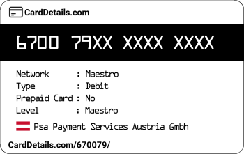 Card Details: 670079