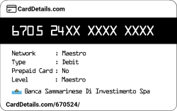 Card Details: 670524