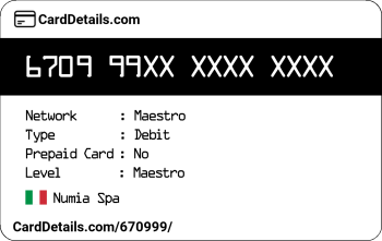Card Details: 670999
