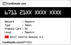 Card Details: 671121