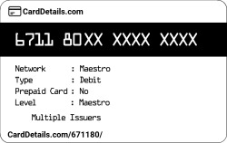Card Details: 671180
