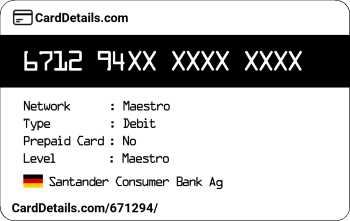 Card Details: 671294