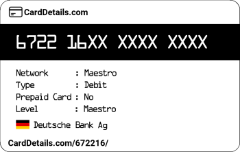 Card Details: 672216