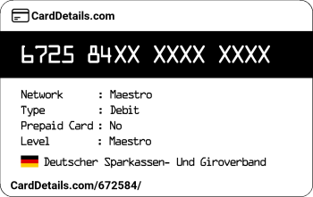 Card Details: 672584