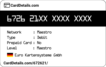 Card Details: 672621