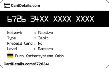 Card Details: 672634