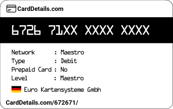 Card Details: 672671