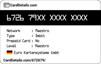 Card Details: 672679
