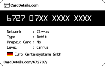 Card Details: 672707