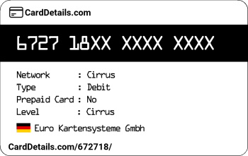 Card Details: 672718