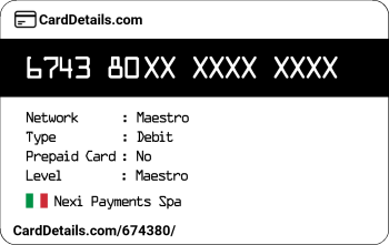 Card Details: 674380