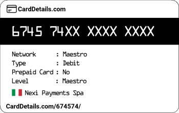 Card Details: 674574