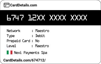 Card Details: 674712