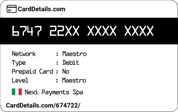 Card Details: 674722