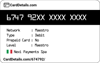 Card Details: 674792