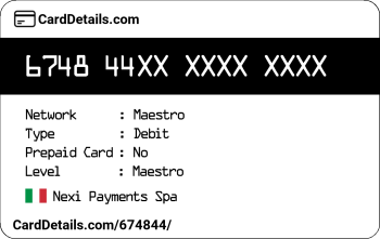 Card Details: 674844