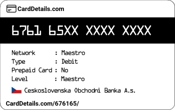 Card Details: 676165