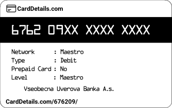 Card Details: 676209