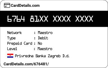 Card Details: 676481