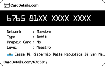 Card Details: 676581