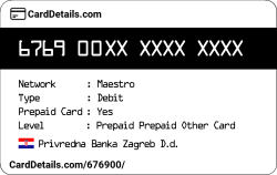 Card Details: 676900