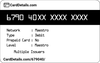 Card Details: 679040